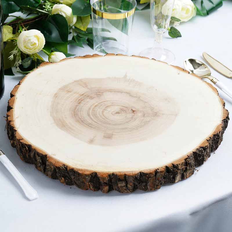 Rustic Natural Wood Slices, Round Poplar Wood Slabs, Table Centerpieces 9  Dia