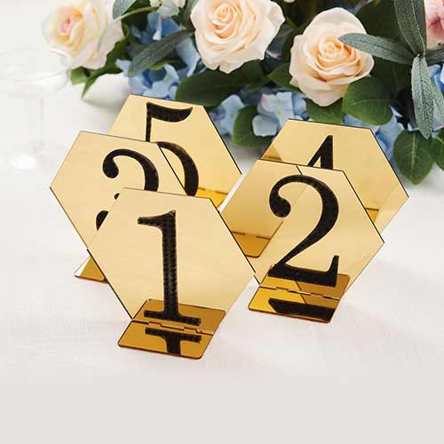 10 Pack, Gold Metal 1 Double Heart Card Holder Stands, Table Number Stands,  Wedding Table Place Card Menu Clips in 2023