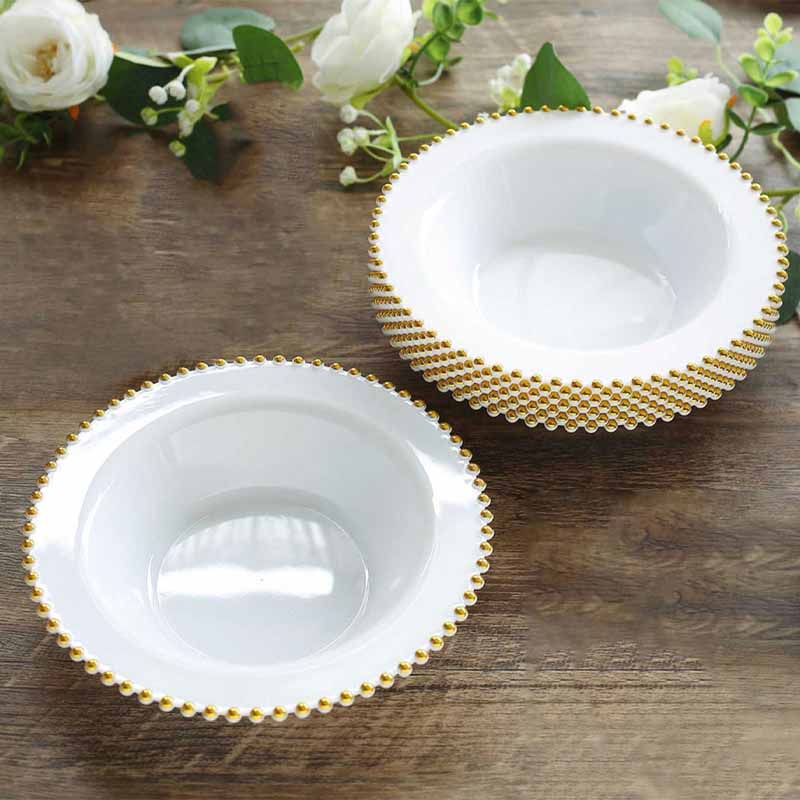 Reusable Clear Plastic Bowls - Disposable Hard Plastic Bowls Medium Dessert Bowls - Great for Weddings, Serving, Catering, Ice Cream, Event or Home