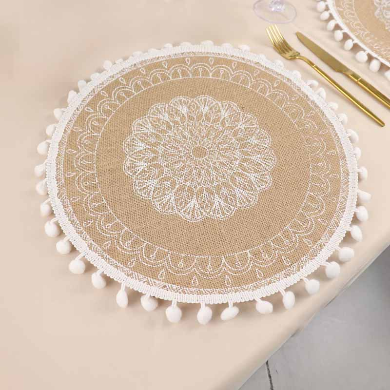 6 pcs 12 in Oval Glitter Faux Leather Placemats