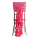 1 Set Fuchsia Chiffon Hoods With Ruffles Willow Chiffon Chair Sashes