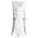 1 Set White Chiffon Hoods With Ruffles Willow Chiffon Chair Sashes