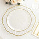 10 Pack | 10Inch Clear Plastic Dinner Plates Disposable Tableware Round With Gold Scalloped Rim