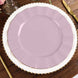 10 Pack | 11 Lavender Lilac Disposable Dinner Plates With Gold Ruffled Rim, Party Plates