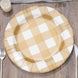 10-Pack Disposable Paper Charger Plates – Gold/White Buffalo Plaid 13inch Round Table Chargers