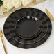 6inch Black Heavy Duty Disposable Salad Plates with Gold Ruffled Rim, Disposable Dessert Dinnerware