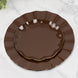 10 Pack 6inch Heavy Duty Disposable Salad Plates with Gold Ruffled Rim, Heavy Duty Cinnamon Brown