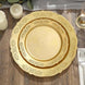 10 Pack | 7.5inch Gold Embossed Round Disposable Salad Plates, Dessert Appetizer Plates
