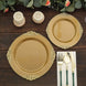 10 Pack | 8inch Gold Leaf Embossed Baroque Plastic Salad Dessert Plates