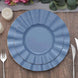 10 Pack | 9inch Ocean Blue Heavy Duty Disposable Dinner Plates with Gold Rim, Plastic Dinnerware