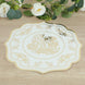 10 Pack White Gold Cardboard Paper Table Mats with French Toile Pattern