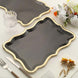 10 Pack | Elegant Black / Gold Rim Heavy Duty Paper Serving Trays
