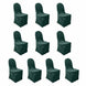10 Pack Hunter Emerald Green Polyester Banquet Chair Covers, Reusable Stain Resistant Slip