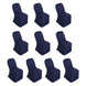 10 Pack Navy Blue Polyester Banquet Chair Covers, Reusable Stain Resistant Slip On Chair