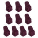 10 Pack Burgundy Polyester Folding Chair Covers, Reusable Stain Resistant Slip On Chair Covers