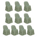 10 Pack Dusty Sage Green Polyester Folding Chair Covers, Reusable Stain Resistant Slip