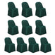 10 Pack Hunter Emerald Green Polyester Folding Chair Covers, Reusable Stain Resistant