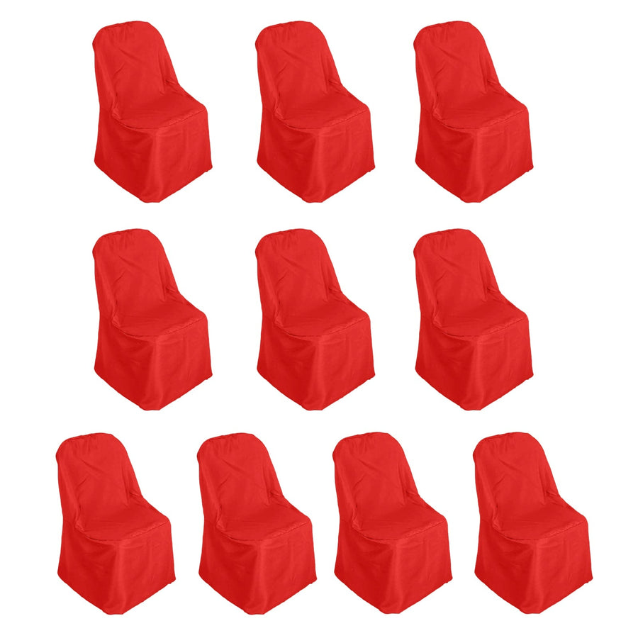 Set of 10 red chair covers for events and parties