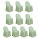 10 Pack Sage Green Polyester Folding Chair Covers, Reusable Stain Resistant Slip On Chair