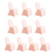 10 Pack Blush Spandex Fitted Banquet Chair Covers, Reusable Stretched Slip On Chair Covers
