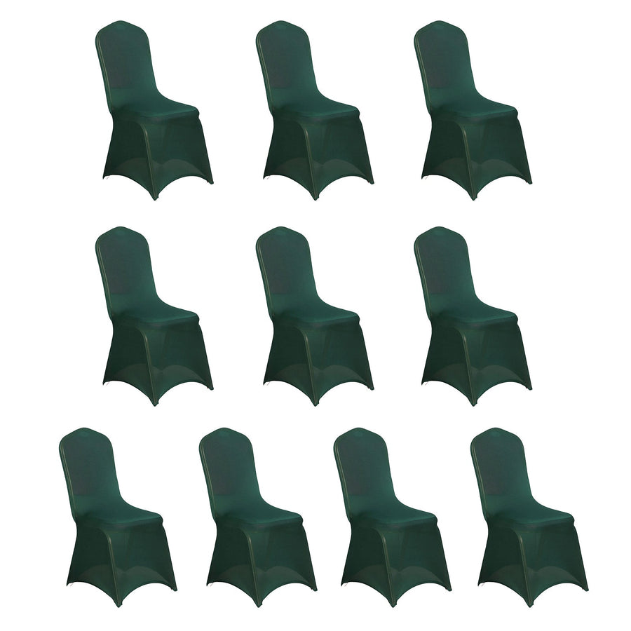Set of 10 green chair covers for events and parties