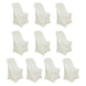 10 Pack Ivory Spandex Folding Slip On Chair Covers, Stretch Fitted Chair Covers - 160 GSM