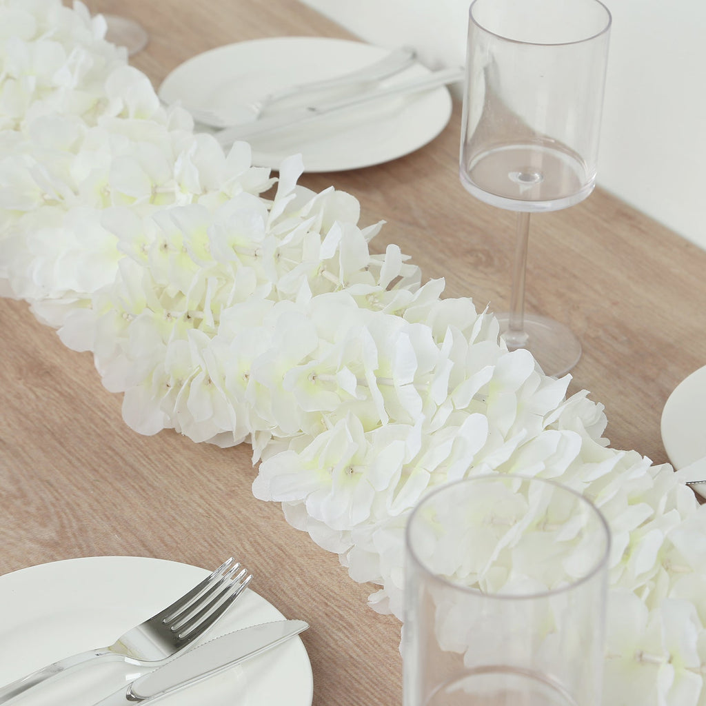 Hanging White Wisteria Silk Garland