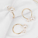 10 Pack White Pearl Gold Metal Napkin Holders Dining Table Decor, Elegant Round Wedding Napkin Rings