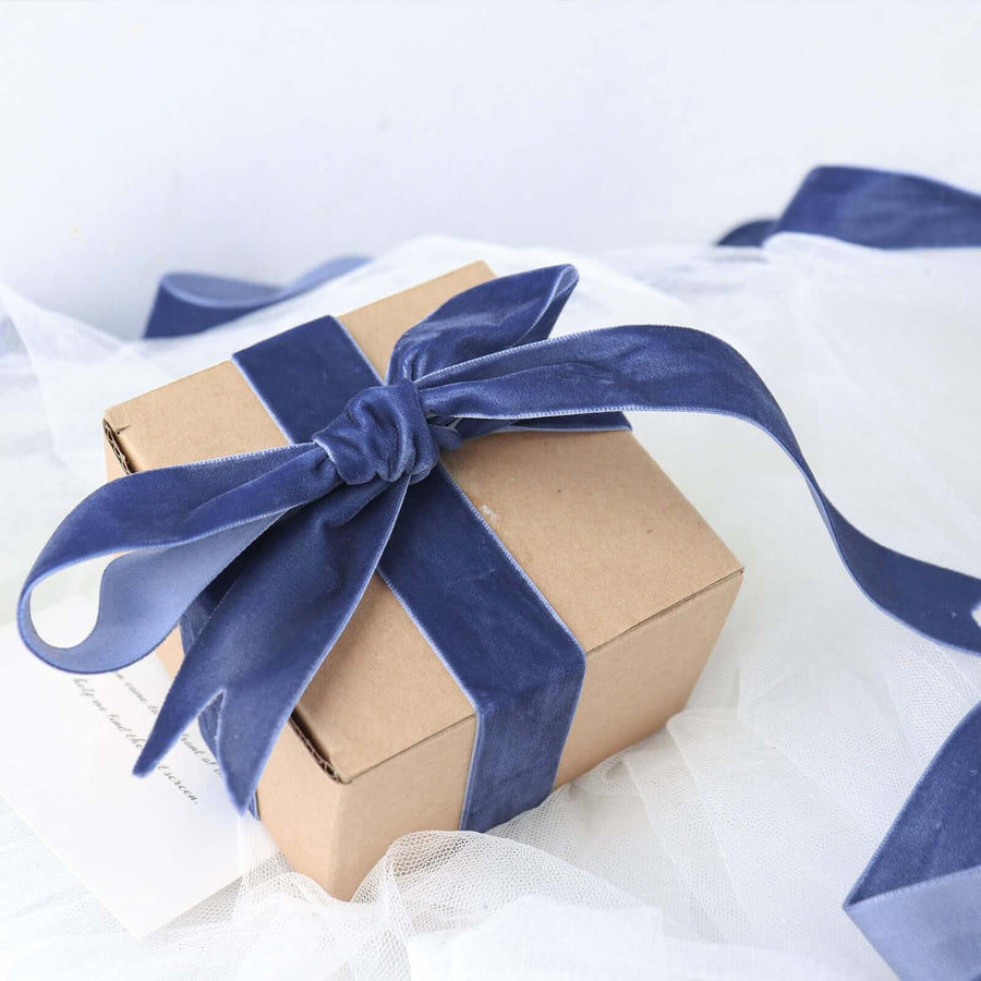 Navy Blue 1Inch Velvet Single Faced Ribbon Spool, DIY Craft Supplies, Velvet & Nylon Ribbon Roll
