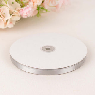 Elegant Silver Satin Ribbon for Your Event Decor Elegant Silver Satin Ribbon for Your Event Decor