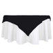 54"x54" Black 100% Cotton Linen Square Table Overlay Washable