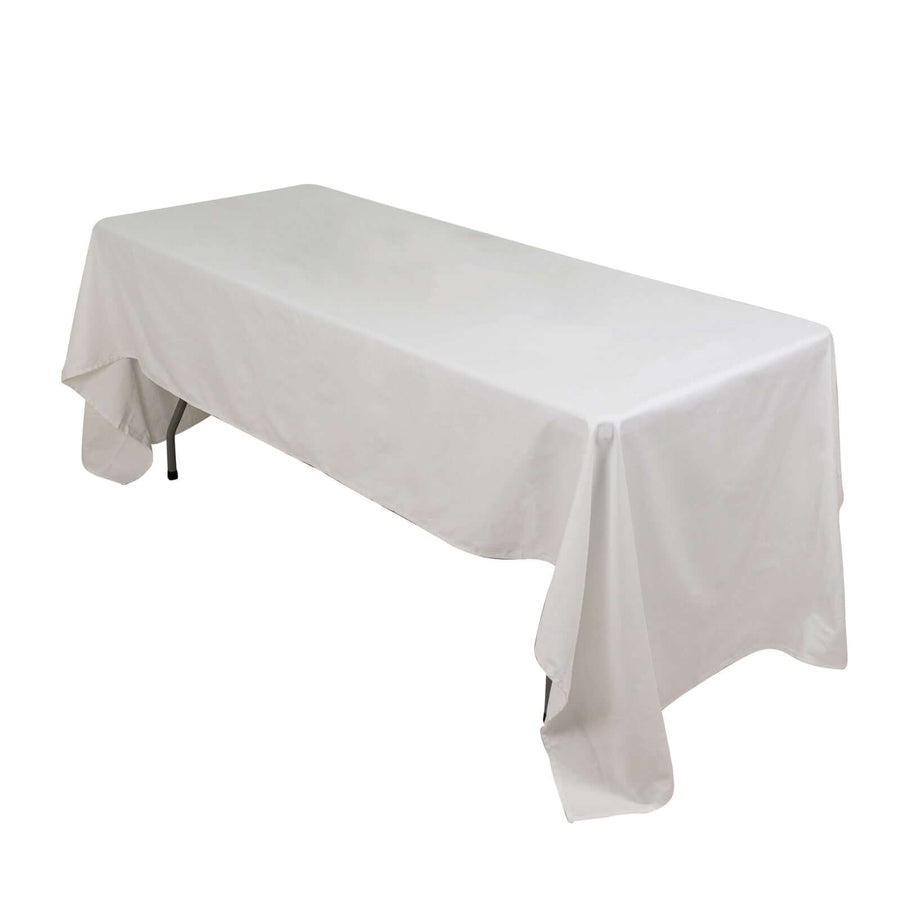 60"x126" White Rectangle 100% Cotton Linen Tablecloth