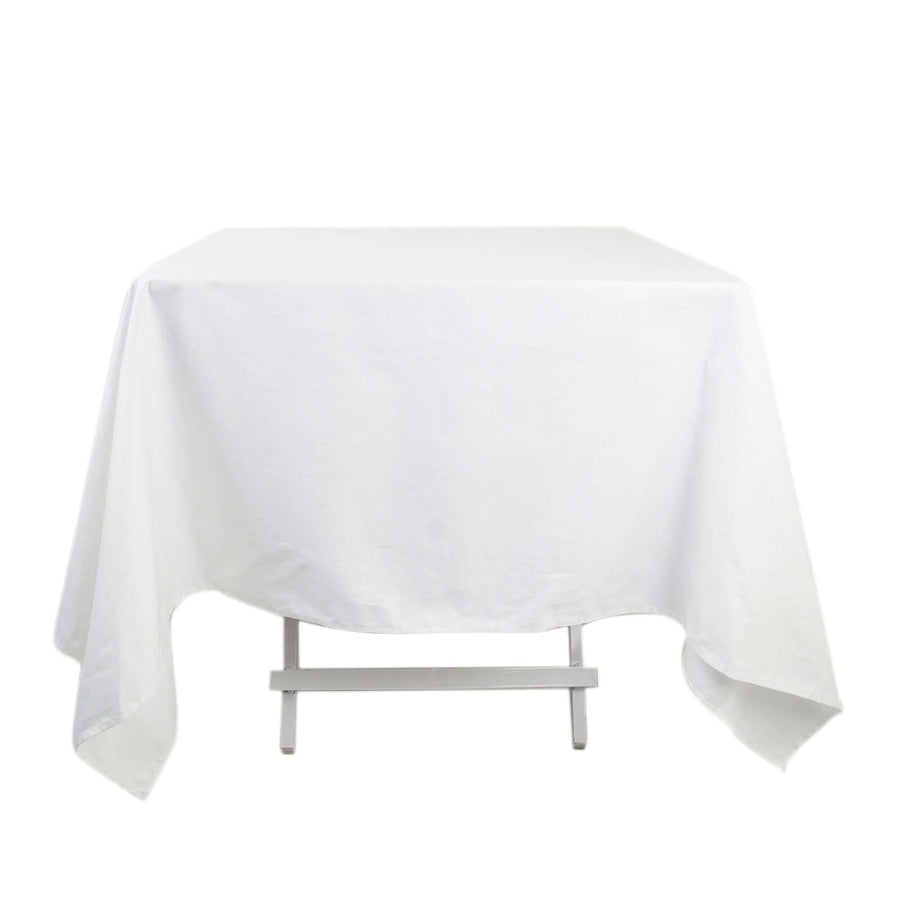 70" White Square 100% Cotton Linen Tablecloth Washable