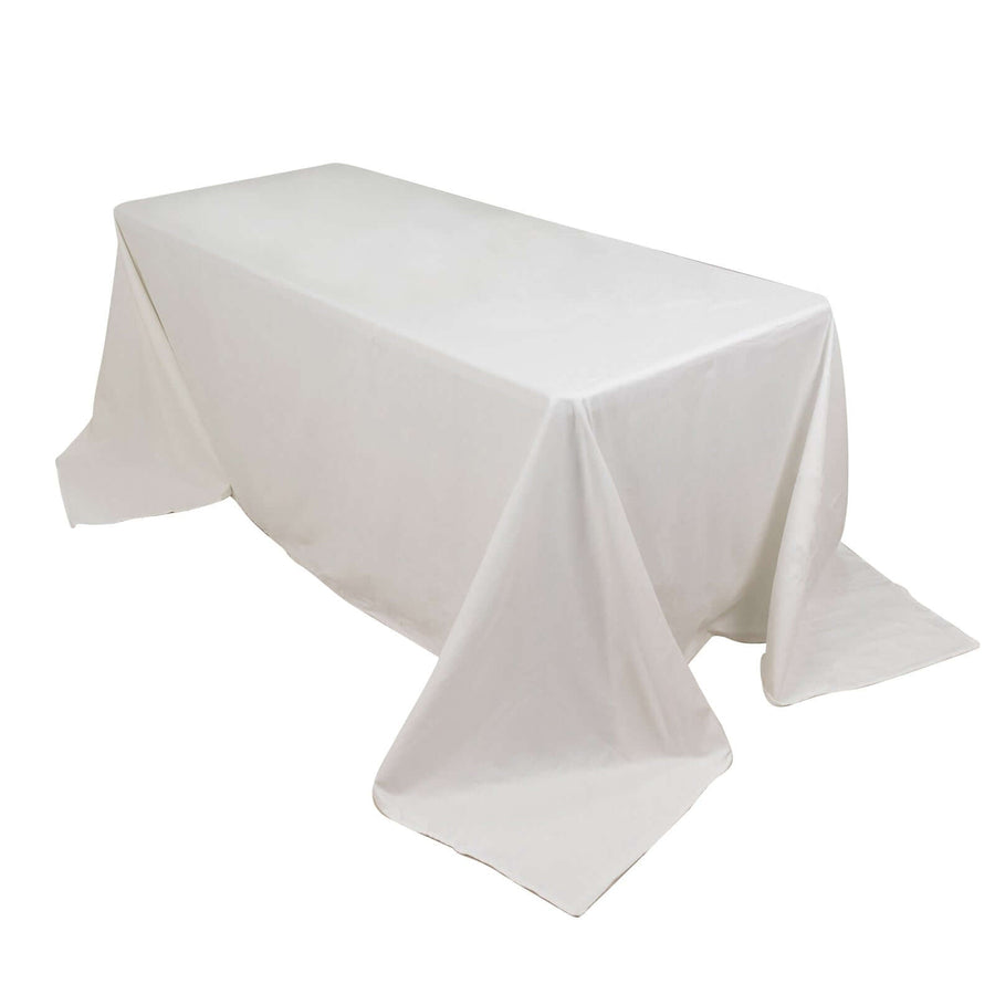90x132" White Rectangle Chambury Casa 100% Cotton Tablecloth