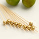 100 Pack | 4.5Inch Gold Pearl Bamboo Skewers Cocktail Picks, Stir Sticks, Eco Friendly