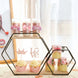 2-Tier Hexagon Floating Shelf, Dessert Display Stand With Black Double Geometric Design