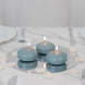 12 Pack 3\" Dusty Blue Floating Candles, Unscented Dripless Wax Discs for Centerpieces