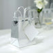 5inch Shiny Metallic Silver Foil Paper Party Favor Bags With Handles, Small Gift Wrap Goodie Bags