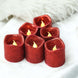 12 Pack | Glitter Flameless Candles LED | Votive Candles - Red | Tablecloths Factory