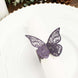 12 Pack | Purple Shimmery Laser Cut Butterfly Paper Chair Sash Bows