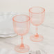 12-Pack Plastic Goblets Transparent Blush Vintage Ribbed Pattern - Reusable Shatterproof