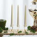 12 Pack | Metallic Gold 10inches Premium Wax Taper Candles, Unscented Candles