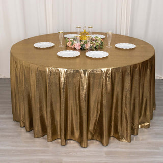Enhance Your Event Decor with the Antique Gold Shimmer Dots Tablecloth Enhance Your Event Decor with the Antique Gold Shimmer Dots Tablecloth