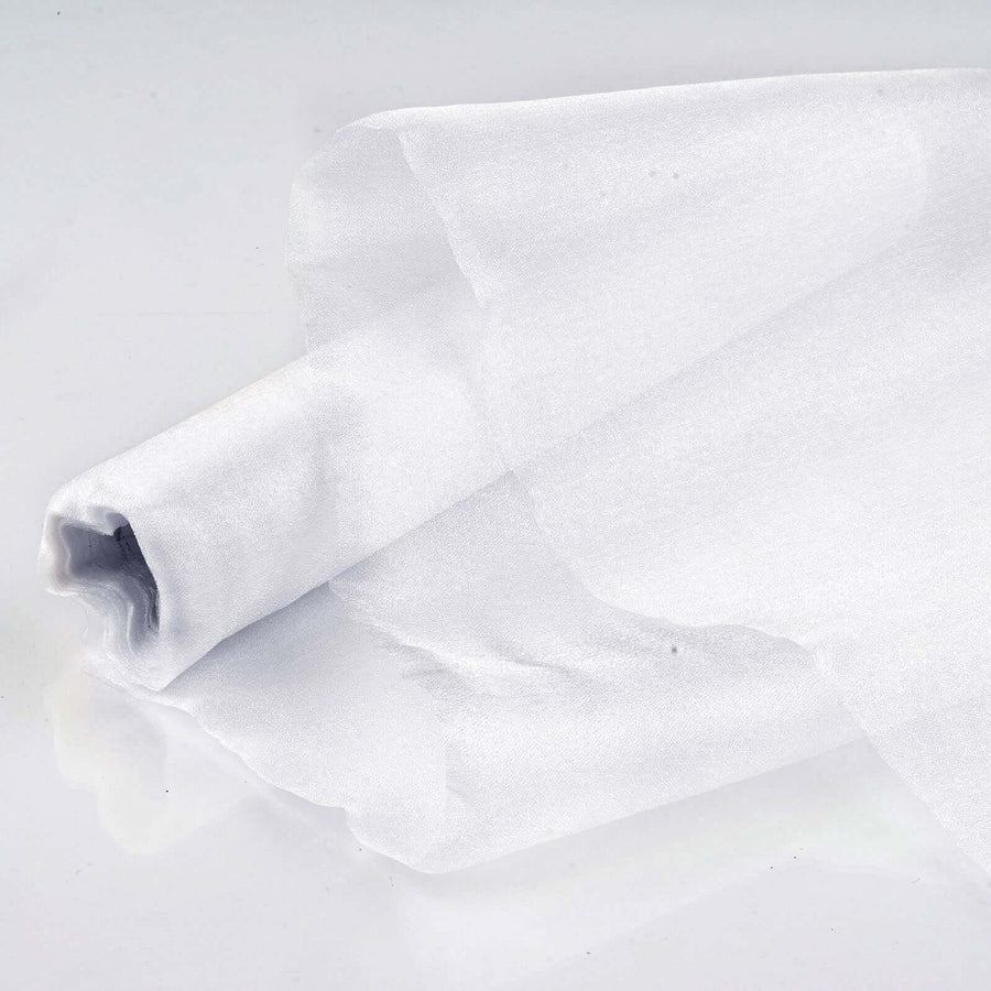 12inch x 10yd | White Sheer Chiffon Fabric Bolt, DIY Voile Drapery Fabric