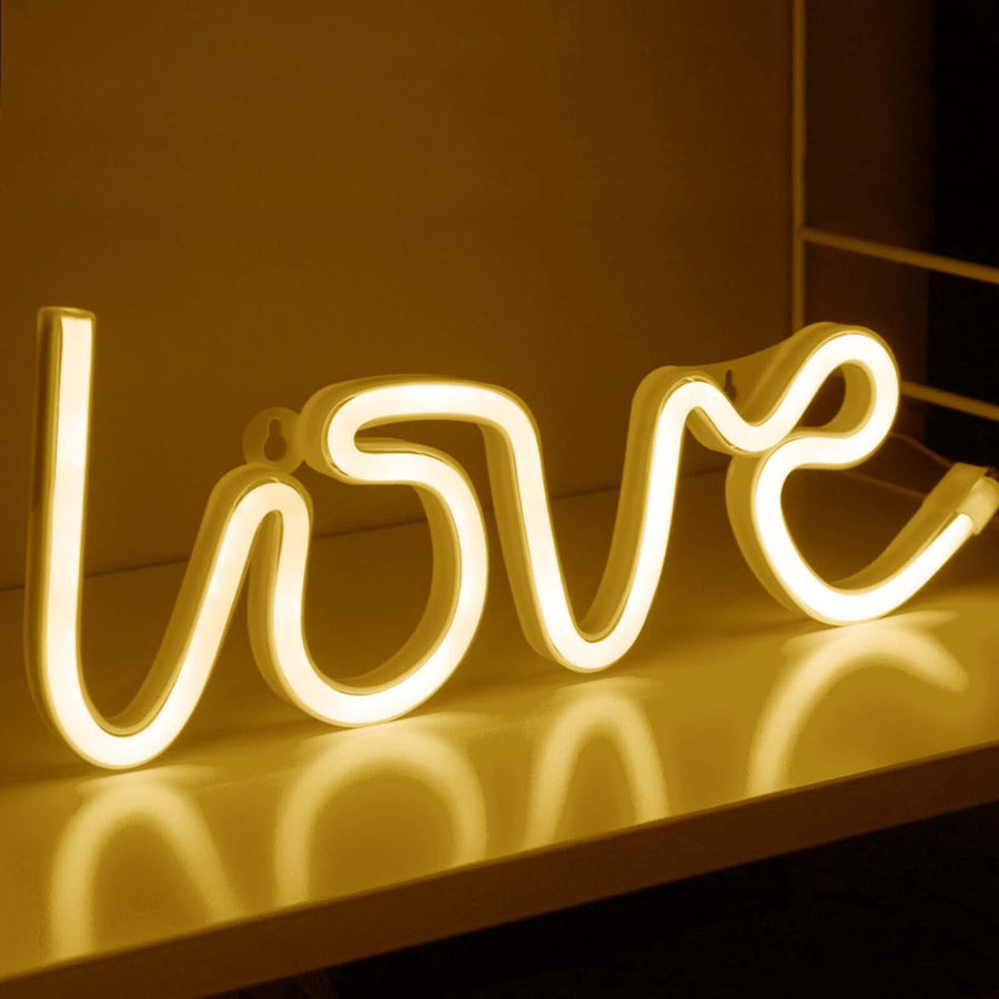 13inches Love Neon Light Sign, LED Reusable Wall Decor Lights USB and Battery Operated