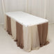 14ft Sheer Chiffon Table Skirt - Taupe / Beige Pleated Ruffle Skirting with Polyester Backing