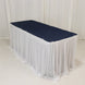14ft Sheer Chiffon Table Skirt - White Pleated Ruffle Skirting with Polyester Backing, Shimmer Sheer
