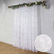 8ftx8ft Silver Embroider Sequin Event Curtain Drapes, Sparkly Sheer Backdrop Event Panel