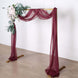 18ft | Burgundy Wedding Arch Drapery Fabric Window Scarf Valance, Sheer Organza Linen
