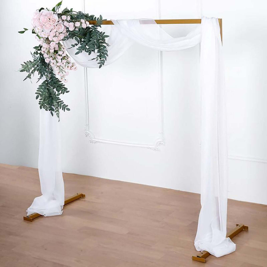 18ft | White Wedding Arch Drapery Fabric Window Scarf Valance, Sheer Organza Linen